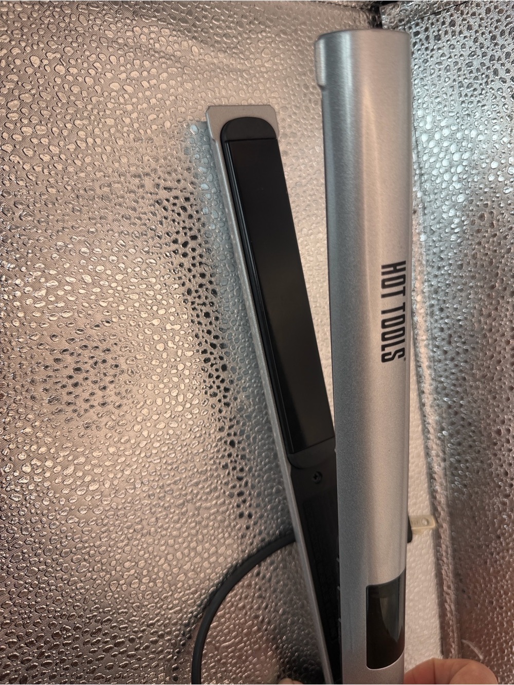 Hot Tools Silver Hair Straightener - Sleek Black Plates